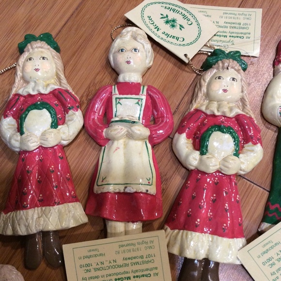 Lot of 8 Charlee McGee Clay Christmas Tree Ornaments 1982 Boys and Girls Holiday - Picture 6 of 7